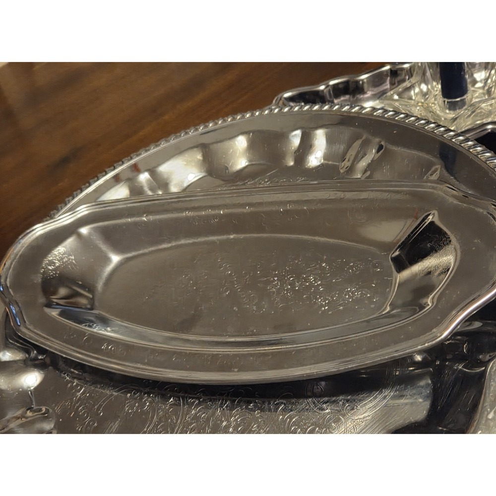 vintage Irvin silverplate bread and pastry serving tray, typically...